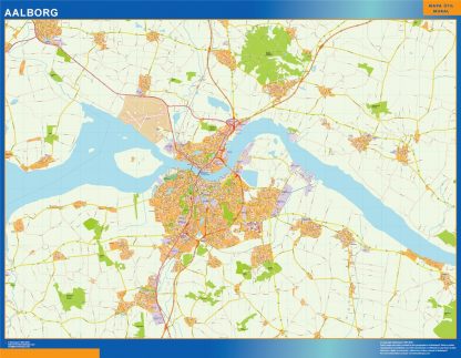 Carte Aalborg plastifiée