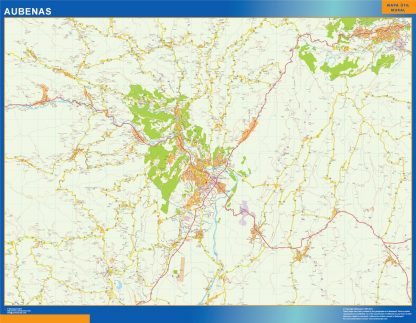 Carte Aubenas plastifiée