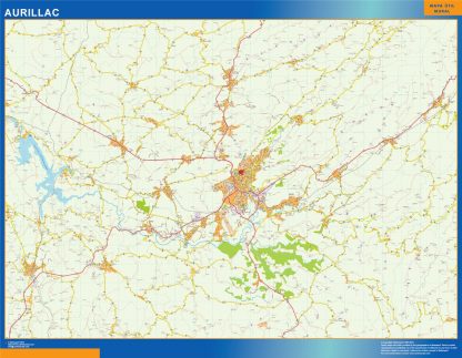 Carte Aurillac plastifiée