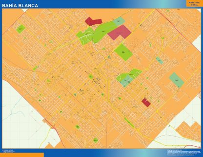 Carte Bahia Blanca plastifiée Argentine