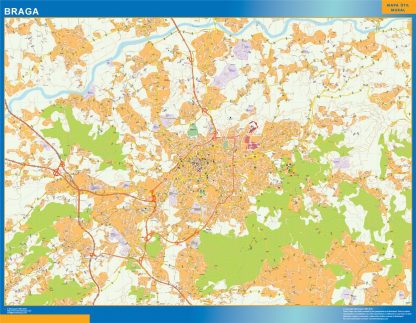 Carte Braga plastifiée