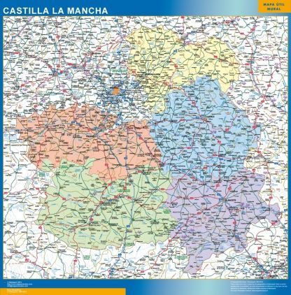 Carte Castille La Manche plastifiée