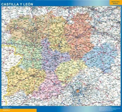 Carte Castille et León plastifiée