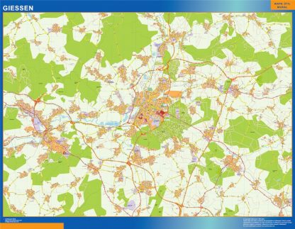 Carte Giessen plastifiée