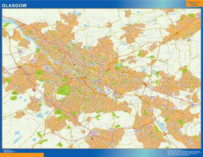 Carte Glasgow plastifiée