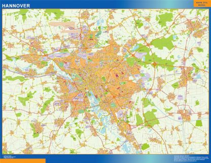 Carte Hannover plastifiée