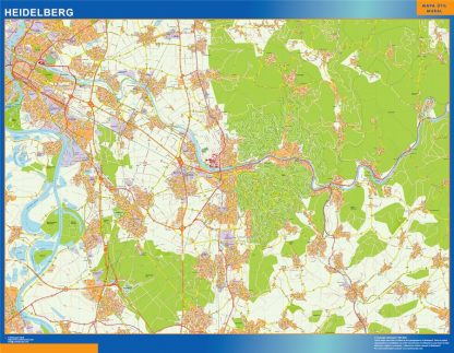 Carte Heidelberg plastifiée