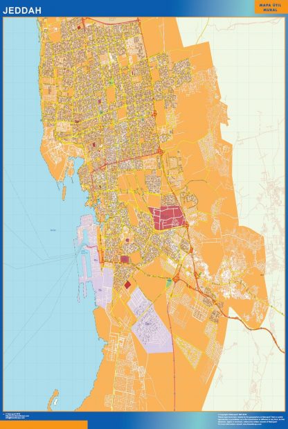 Carte Jeddah plastifiée