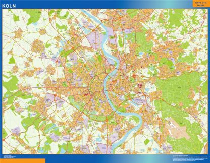 Carte Koln plastifiée