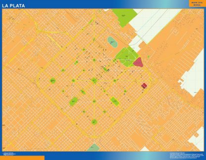 Carte La Plata plastifiée Argentine