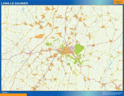 Carte Lons Le Saunier plastifiée