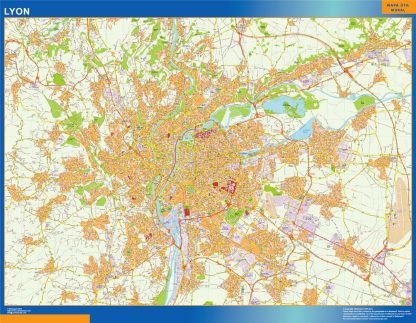 Carte Lyon plastifiée