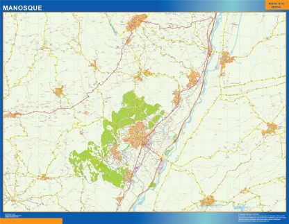 Carte Manosque plastifiée