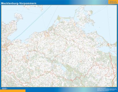 Carte Mecklenburg Vorpommern plastifiée