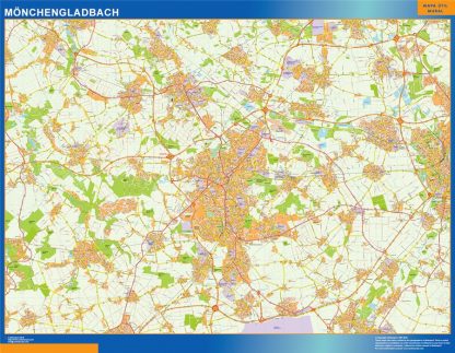 Carte Monchengladbach plastifiée