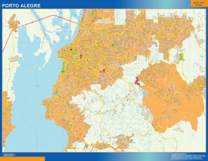 Carte Porto Alegre plastifiée