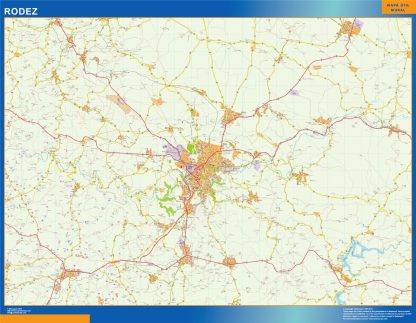 Carte Rodez plastifiée