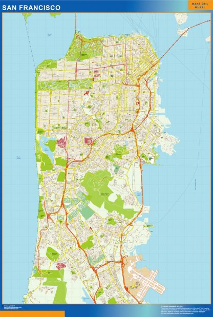 Carte San Francisco plastifiée