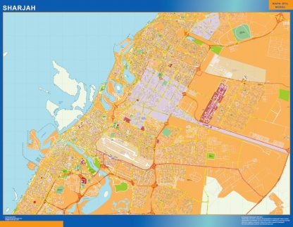 Carte Sharjah plastifiée