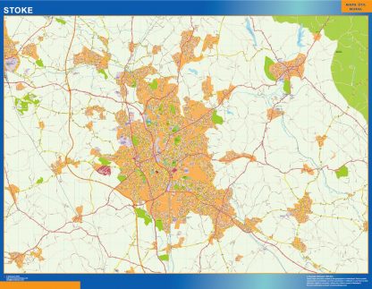 Carte Stoke plastifiée