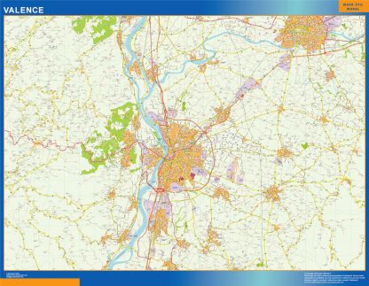 Carte Valence plastifiée