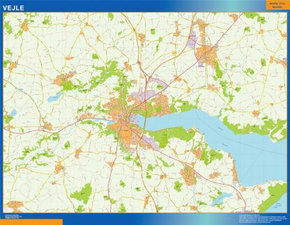 Carte Vejle plastifiée