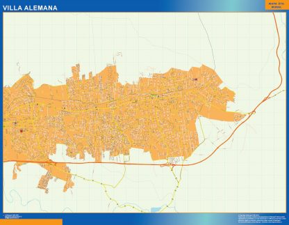 Carte Villa Alemana plastifiée Chili