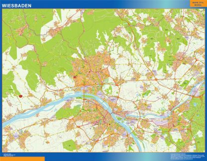 Carte Wiesbaden plastifiée