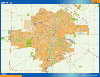 Carte Winnipeg plastifiée