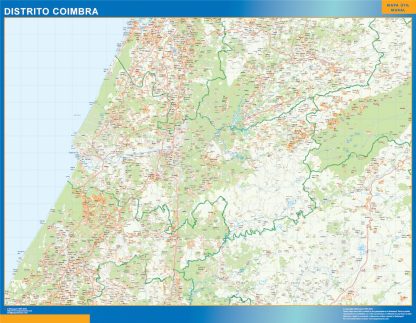 Carte district Coimbra plastifiée