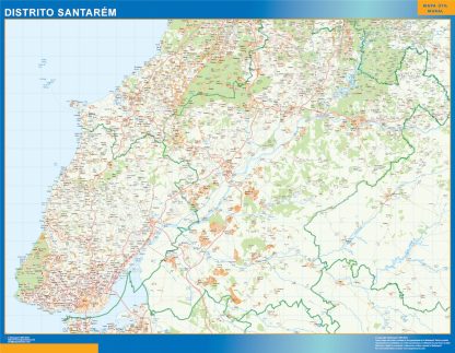 Carte district Santarem plastifiée