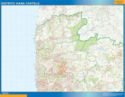 Carte district Viana Castelo plastifiée