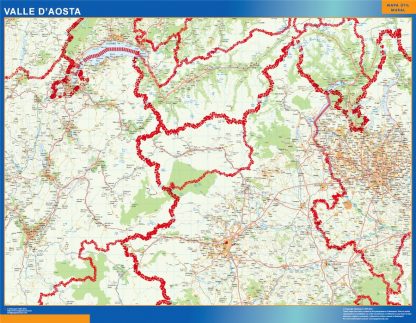 Carte plastifiée Valle Aosta