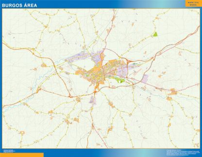 Carte routière Burgos région plastifiée