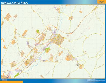 Carte routière Guadalajara région plastifiée