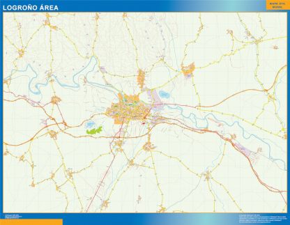 Carte routière Logrono région plastifiée