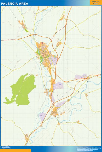 Carte routière Palencia région plastifiée