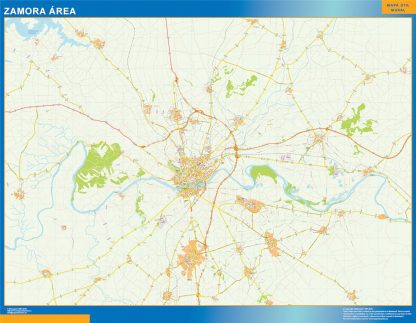 Carte routière Zamora région plastifiée