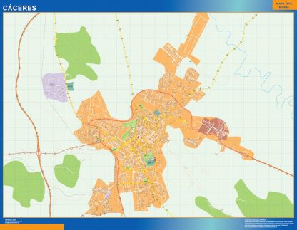 Plan des rues Caceres plastifiée