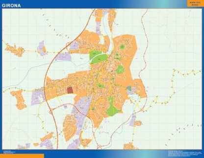 Plan des rues Girona plastifiée