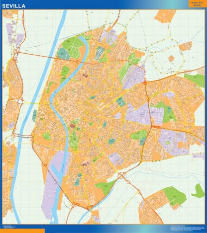 Plan des rues Sevilla plastifiée